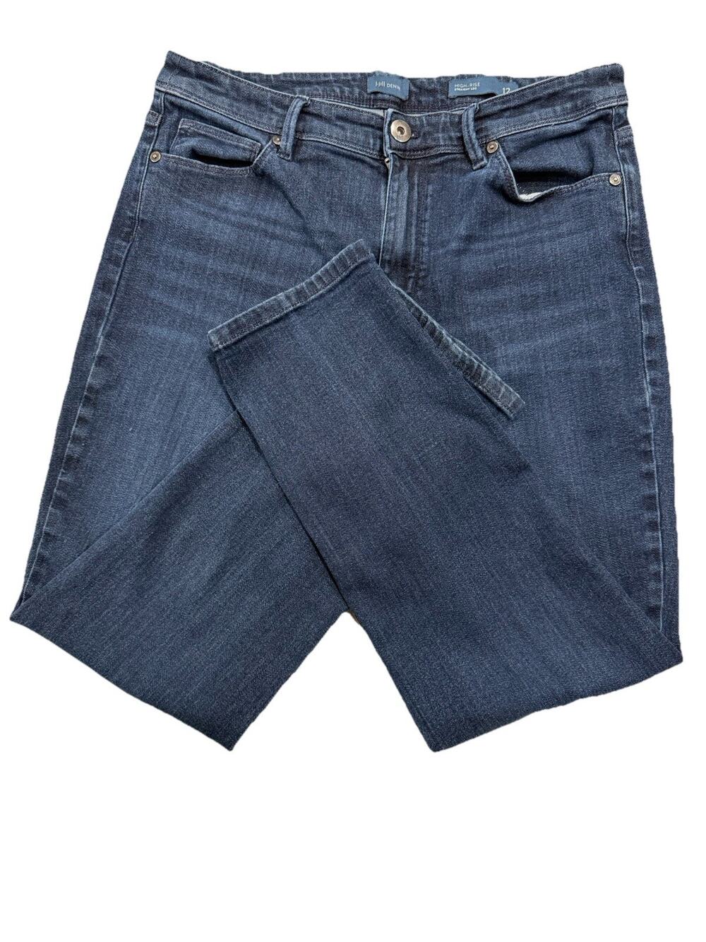 J Jill Denim High Rise Straight Leg Jeans Women’s 12 Blue 32X27 Stretch Casual